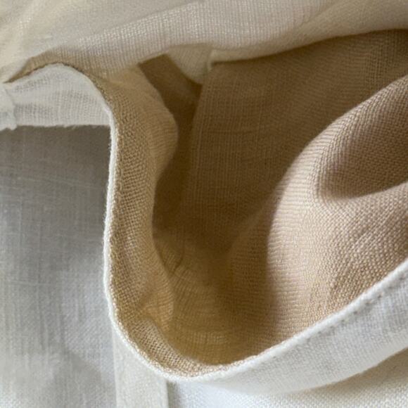 Vivid Women's Linen Pant Low Rise Slim Ankle White SZ XS Pull On Pre Shrunk - Picture 8 of 12